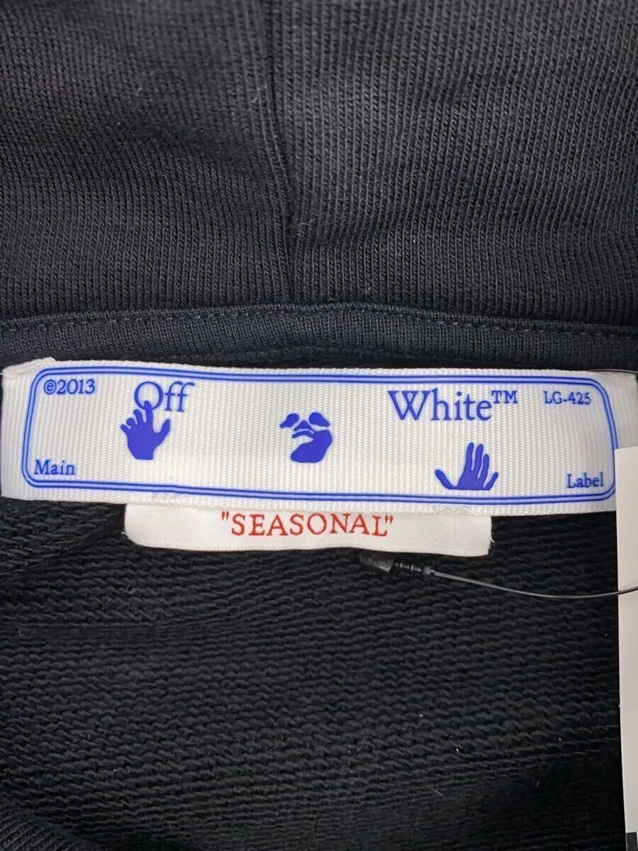 OFF WHITE FELPA CON CAPPUCCIO VARS PATCH SLIM M COTONE NERO LISCIO OMBB097S23FLE009 usata