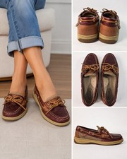 Sperry Top-Sider Women  s Size 7M Brown Burgundy Leather Boat Shoes Loafers