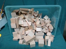 Child stacking blocks 100+ set unpainted, fine grain wood toy