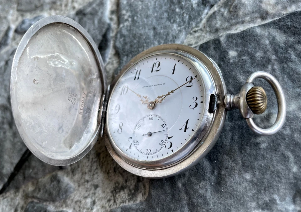 ✩ Antique Tavannes Watch Co [ Silver 84 / 0.875 ] old pocket watch 15 Jewels - Image 2 of 4