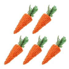 Rabbits Chew Toy Carrot Shape for Rabbit Hamster Teeth Cleaning 5Pack