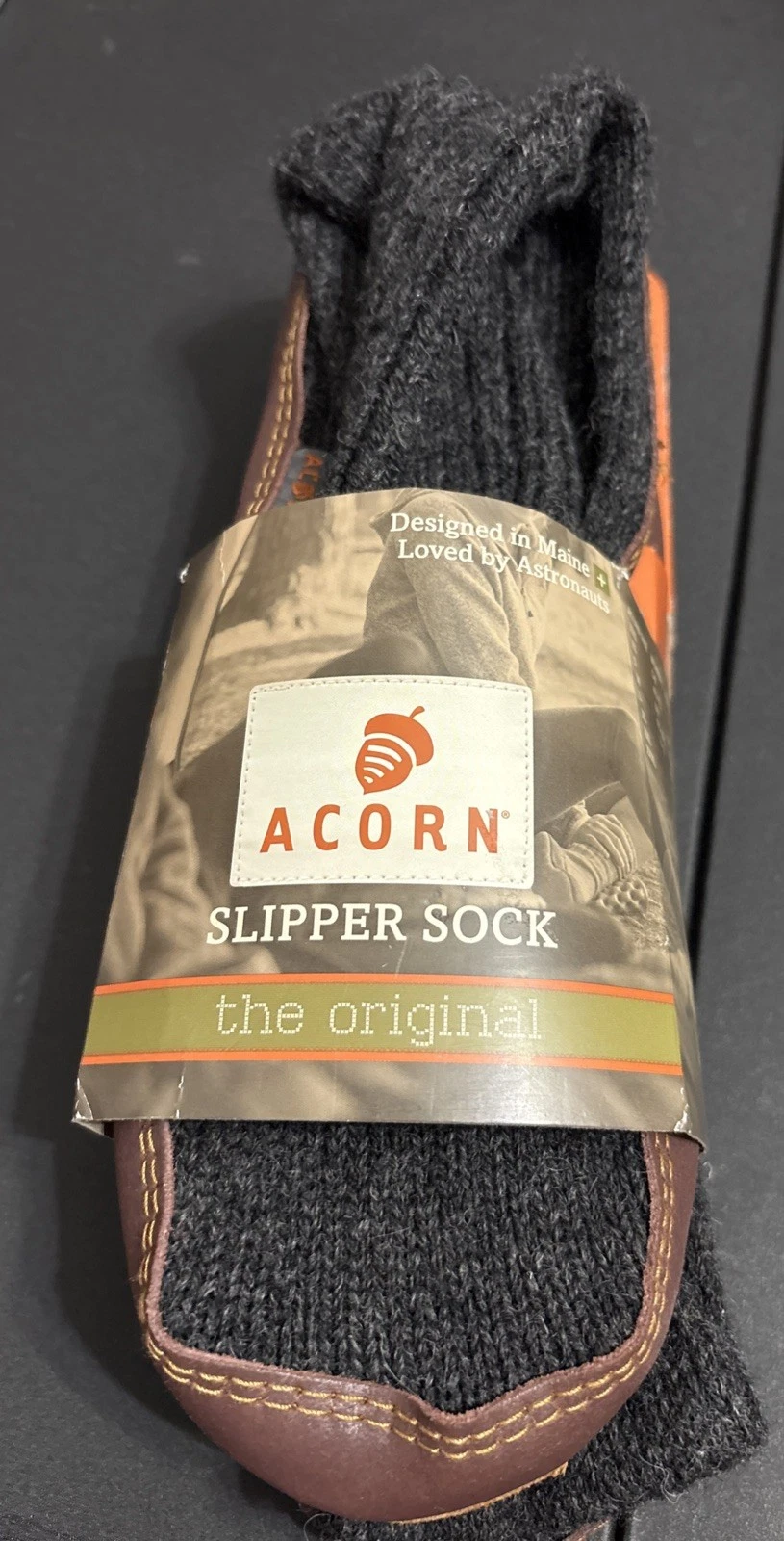 ACORN The Original Gray Ragg Wool Slipper Socks Women’s 9.5-10.5 Men’s 7.5-8.5