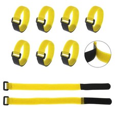 30Pcs 12.2" x 0.8" Reusable Hook and Loop Cable Cord Ties Straps Yellow 
