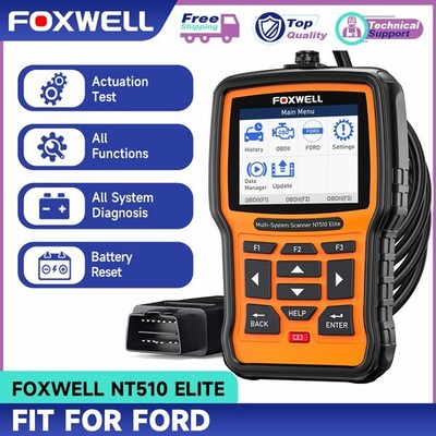 FOXWELL NT510 Elite OBD2 Scanner Bidirectional Diagnostic Tool TPMS ABS for Ford
