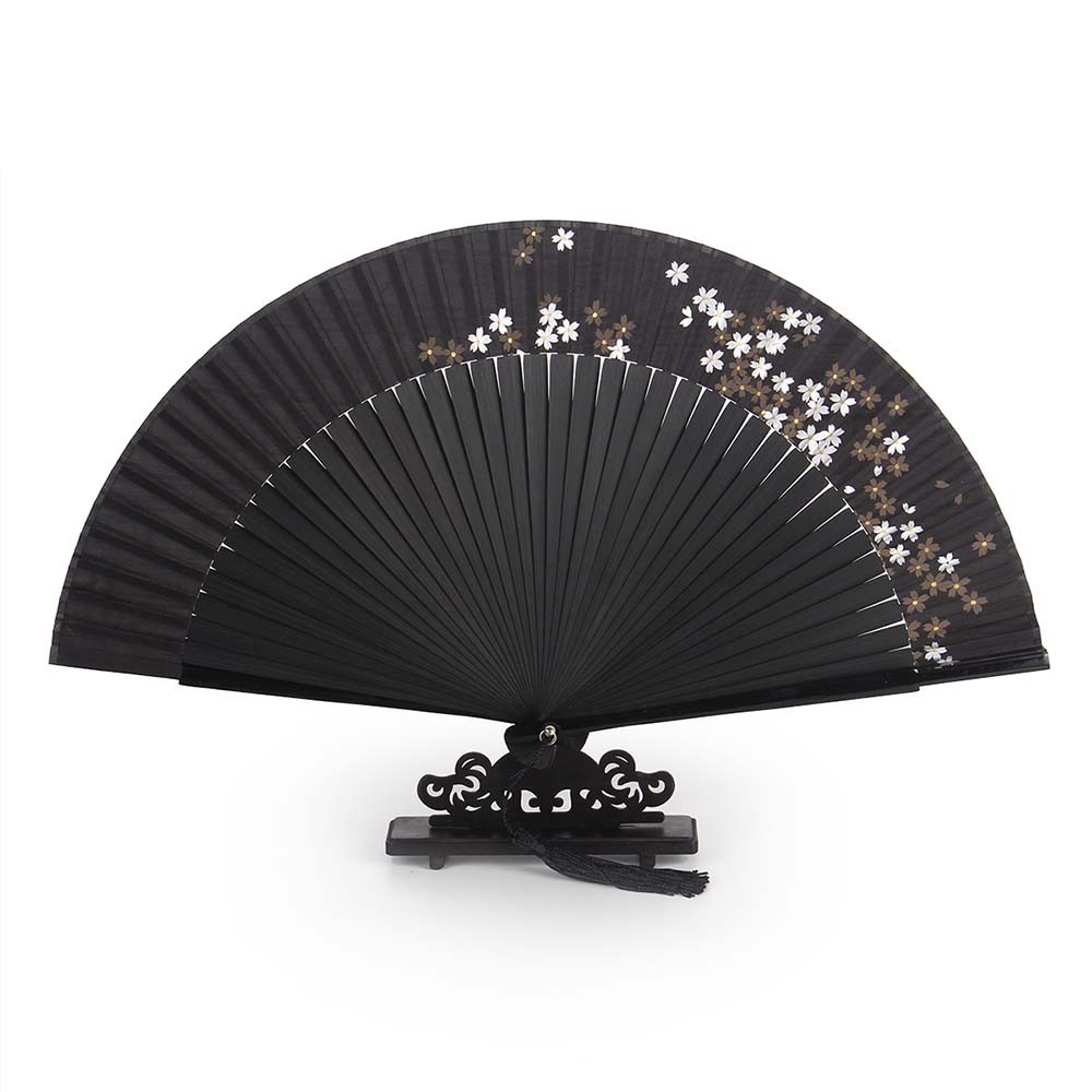 Folding Hand Fan for Women - Foldable Chinese Japanese Vintage Bamboo Silk Fan