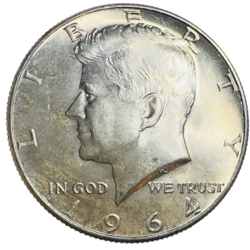 1964 D Kennedy Half Dollar 90% Silver US Coin 50¢ UNC #496