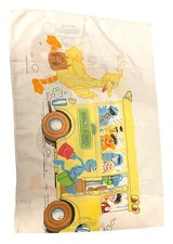 Vintage Sesame Street Pillowcase Big Bird Cookie Monster 20x30