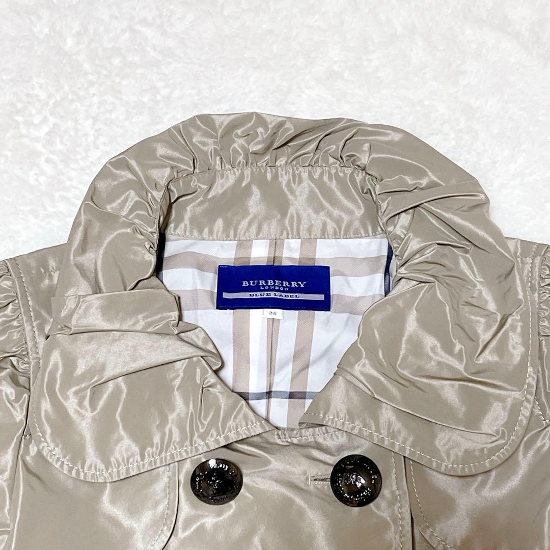 Burberry Blue Label Short Trench Coat Women's Beige Nova Check S US 4 17in (45cm thumbnail 8