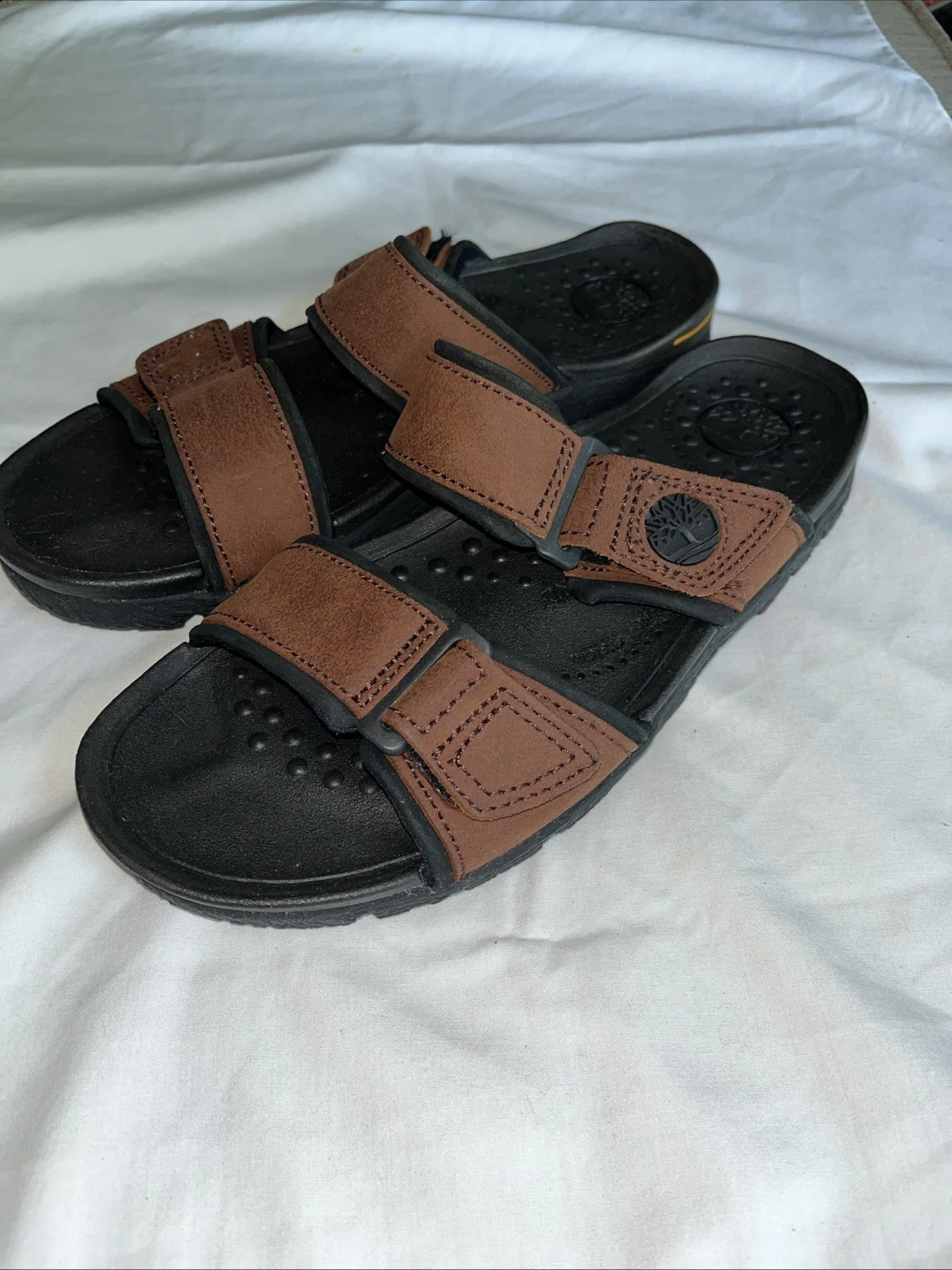 Sandali Timberland uomo 8 M pelle marrone vintage 2 cinturini 67037 regolabili