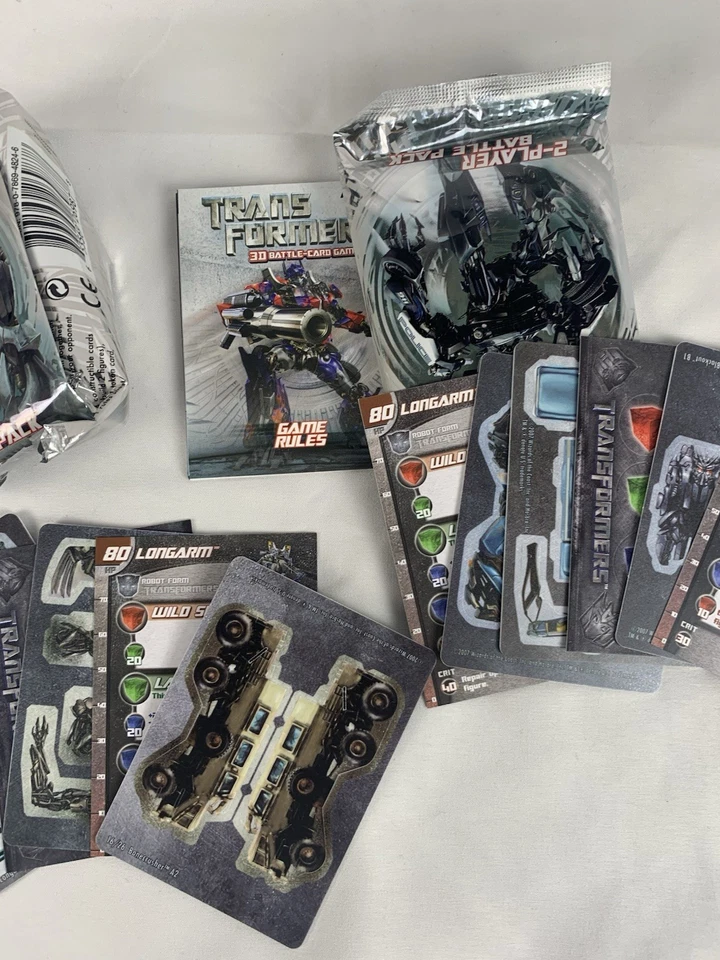 2 paquetes abiertos de batalla TRANSFORMERS 3D juego de cartas para 2 jugadores Foto 4 de 4