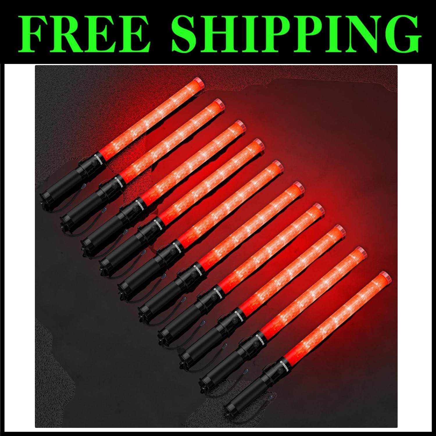 Handheld Safety Baton with 3 Flashing Modes - 10 Pack