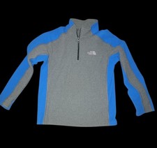 The North Face - 1/4 Zip Fleece Pullover Sweatshirt - M - Blue Gray - Youth