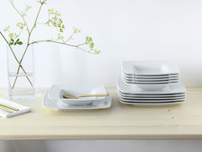 12tlg. Tafelservice Speiseservice Victoria für 6 Personen Porzellan weiß