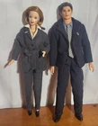 Vintage 1998 X-Files Barbie Fox Mulder & Dana Skully Figures— No Name Badges
