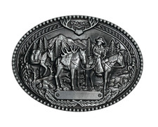 Vintage Western Cowboy And Horse Scenic - Rodeo Metal Belt Buckle