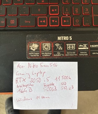 Acer Nitro 5 an516 Gaming Laptop RTX 3050 i5