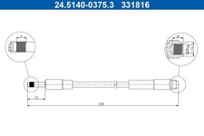 ATE 2x Bremsschlauch 24.5140-0375.3/2x für MERCEDES KLASSE W176 CLA C117 Sports