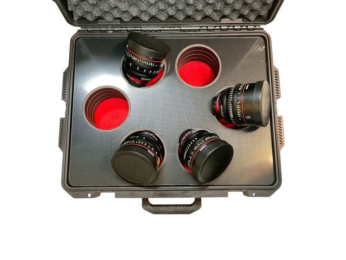 Canon CN-E Lens set with travel case: 24mm, 85mm 50mm, 135mm T1.3