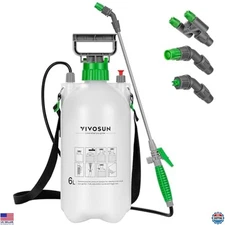 VIVOSUN 1.6 Gallon Pump Sprayer – Garden Watering Tool with 3 Nozzles & 50" Hose