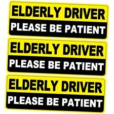 3 Pack Elderly Driver Car Magnet Sign, Senior Driver Magnet for Car, YELLOW