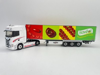 ELIGOR, SCANIA R450 4x2 SAT mit 3-Achs-Anhänger - Transport SAVEOL, 1/43, ELI...