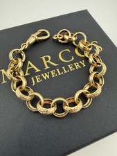 9ct Gold Belcher Bracelet 7.25" 10.5mm 20.4g approx