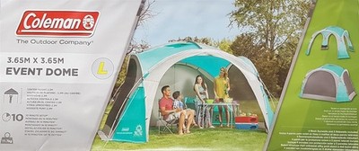 Coleman Event Dome L Pavilion 3,65m x 3,65m, türkisblau/weiß - Neu & OVP Händler