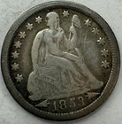1853 Arrows Seated Liberty Dime Exact Coin Imaged #SL391