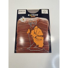 VINTAGE Kayser Hosiery-Seamless-Grey-1pair-Sz10L NEW