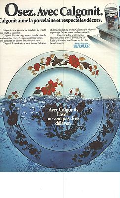 1976 ADVERTISEMENT CALGONIT loves porcelain & respects colors