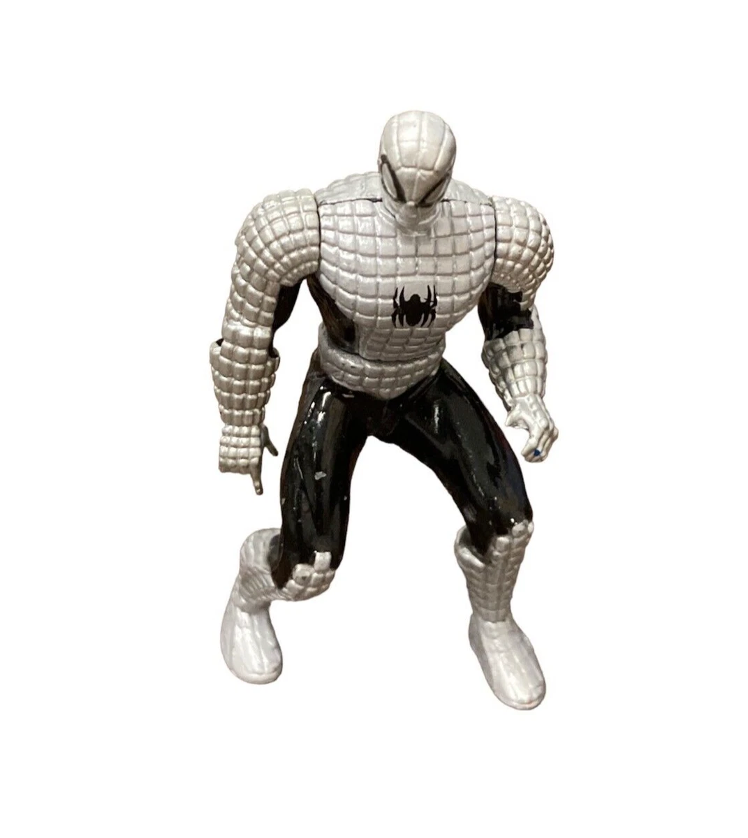 Spider Man Black Silver Die Cast Metal Figure 2 1 2 Inches Tall 1997 Toy Biz