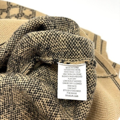 TRINA TURK Favored Merino Wool Knit Sweater Vest - Camel - Large - Picture 6 of 6
