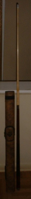 OUTLAW Dark Cherry OL21 Burned 8 Ball w/Flames Cue Stick * 8 Ball W/Wings Case