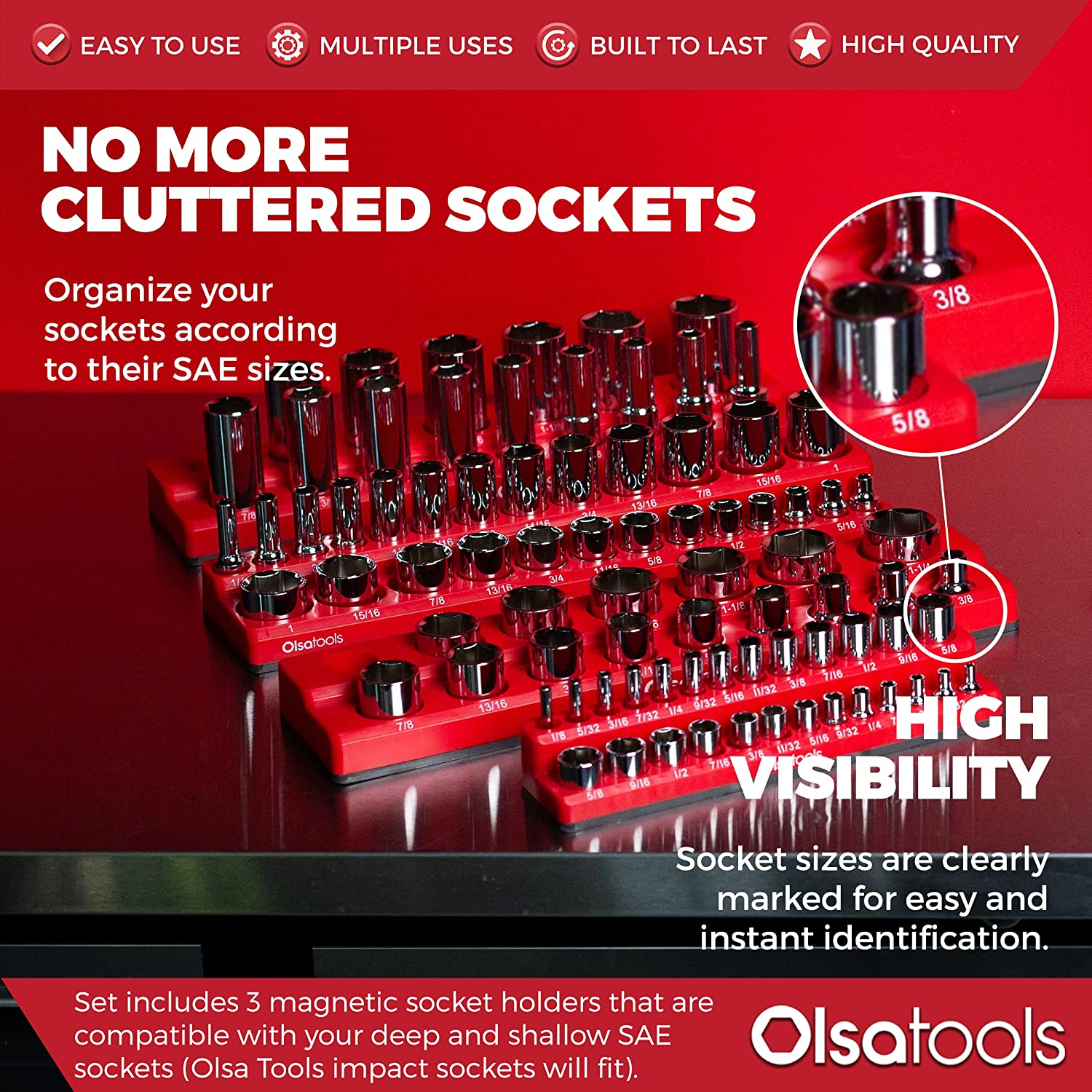 Magnetic Socket Organizer Socket Holder Kit | eBay