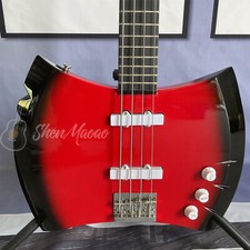 Red 4 String Adventure Time Marceline's Axe Electric Bass Guitar Basswood Body