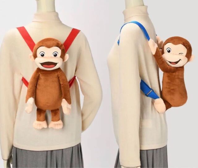 Curious George Premium Exciting Peluche Zaino 15×10×33cm set di 2 Curious George Premium Exciting Peluche Zaino 15×10×33cm set di 2