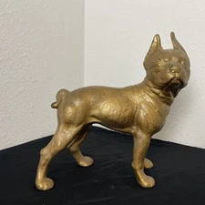Antique Vintage Doorstop Cast Iron Boston Terrier Bull Dog