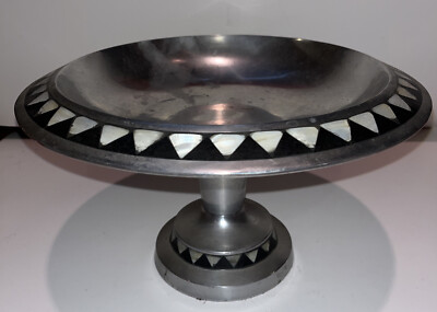 Large Vintage Towle Centerpiece Compote Mother of Pearl Solid Aluminum