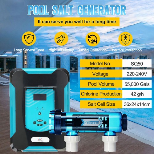 Salt Water Pool Chlorinator Self Clean Above/In Ground Inground Pool 10-55k Gal - Picture 2 of 20