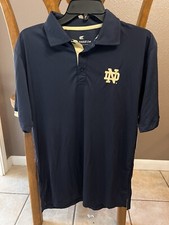 Colosseum Notre Dame Fighting Irish Polo Shirt Mens Medium Lt Blue Lightweight