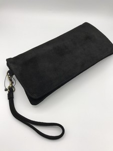 black suede evening bag