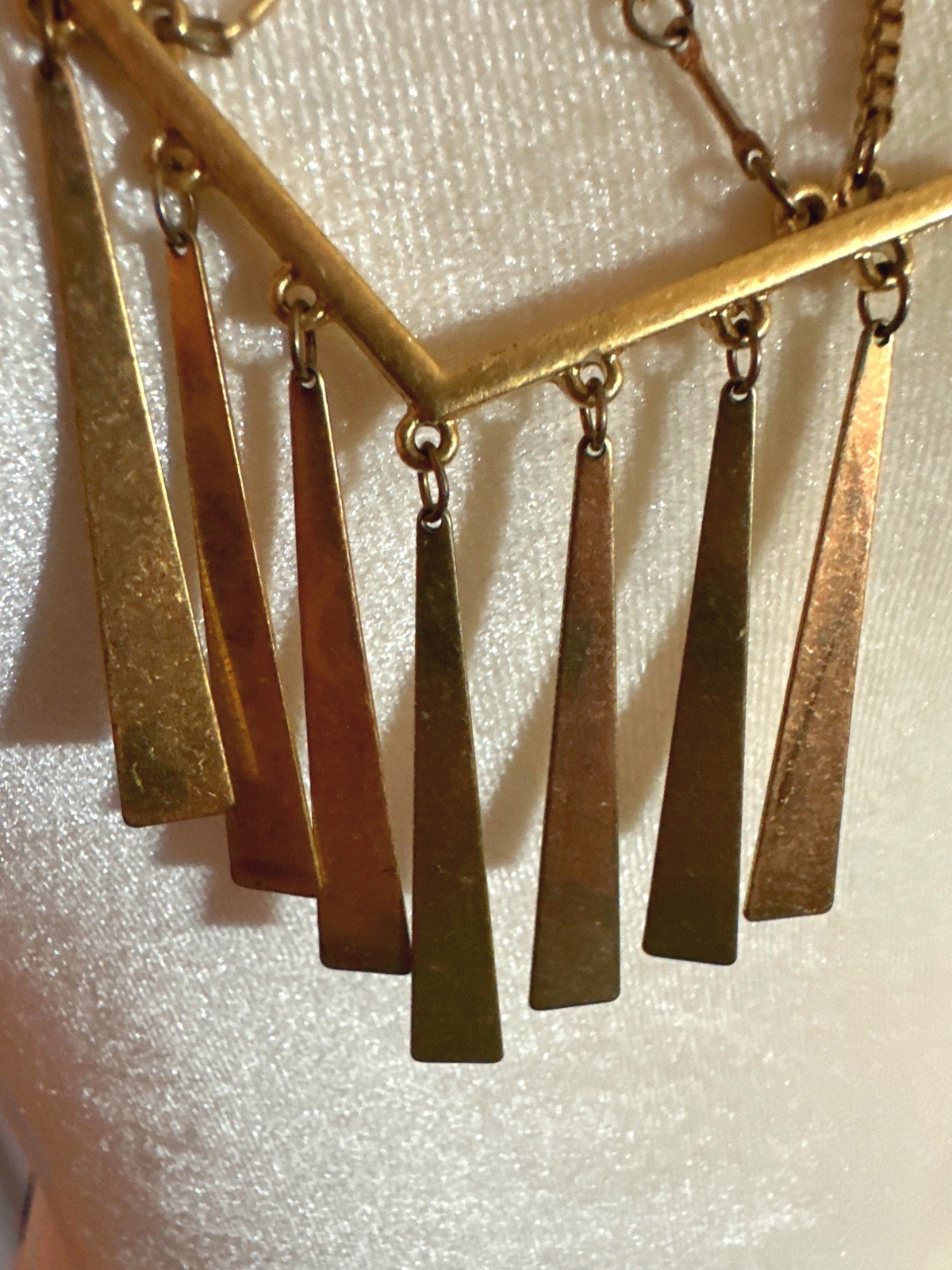 Long Crescent Dangle Retro Statement Necklace Vin… - image 9