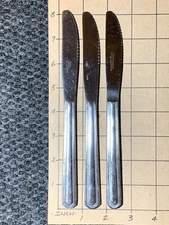 ☆ 3 Vintage - EDWARD DON & Co -Unidentified Pattern Stainless Knives- Japan☆1158