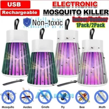 2PK Electric Mosquito Killer Lamp Portable LED Light Trap Fly Bug Insect Zapper