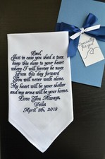 Groom Gifts from Bride Wedding handkerchief Future Husband poem Fiance hankies