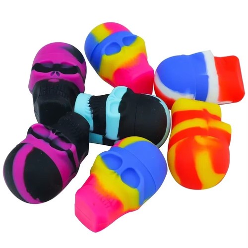 5Pcs Silicone Container Skull Shape 15ml Storage Oil Jar Box Nonstick Wax - Picture 2 of 6