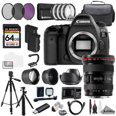 Canon EOS 5D IV + EF 17-40mm f/4L USM Lens+64GB+ExtBat+9PCFltr-MEGAKit