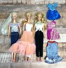 Vintage Lot Of 3 Barbie Dolls With Outfits & Accessories