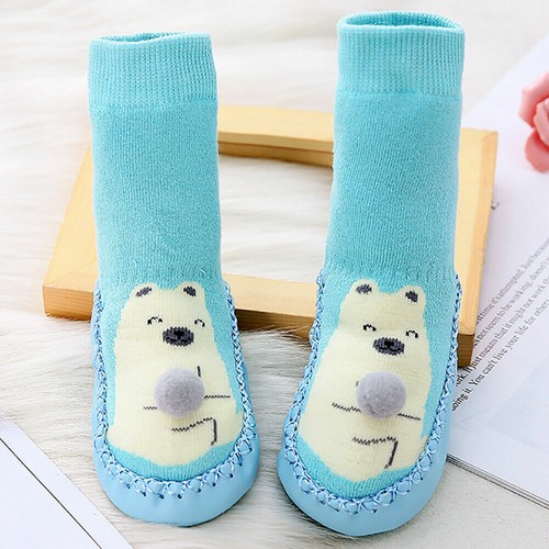 Kids Baby Slippers Floor Socks Boy Anti-slip Toddler Outdoor Fuzzy Shoes Warm - Picture 6 of 12