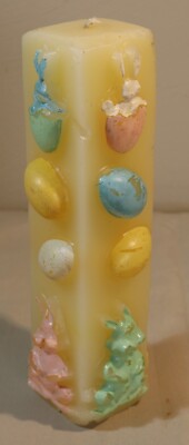 1960's Vintage Easter Egg & Bunny Candle